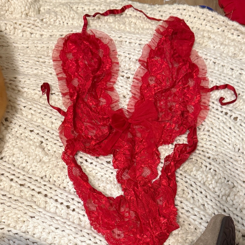 Adore Me Red Lace Chemise